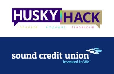 Husky Hack image and Sound Credit Union logo
