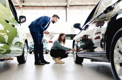 car shopper choosing a new car