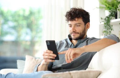 A man looking on his phone.