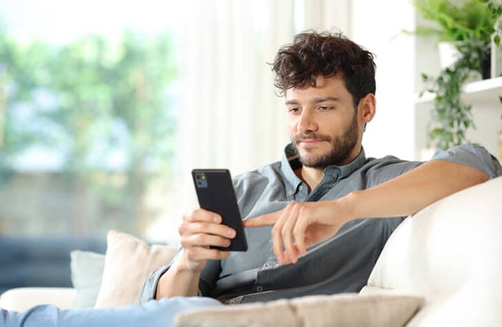 A man looking on his phone.
