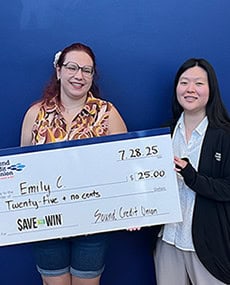 Save to Win winner, Emily.